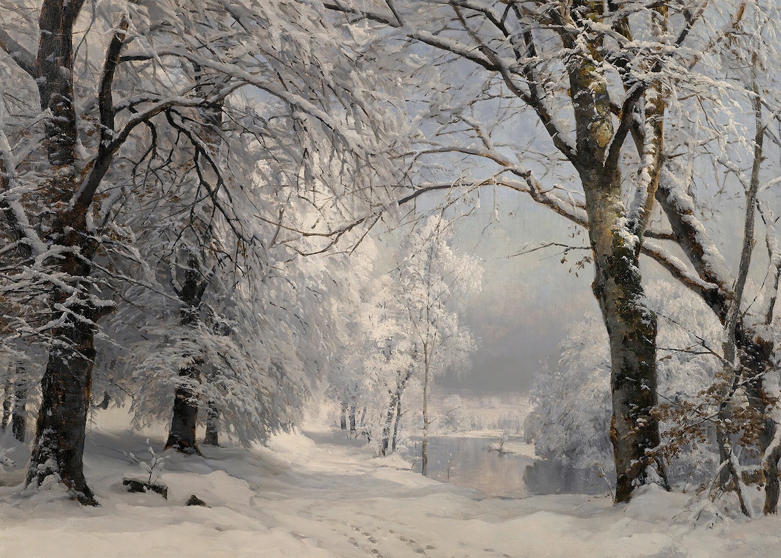 Winter Landscape Snow Painting, Nature Art Print - Image 3