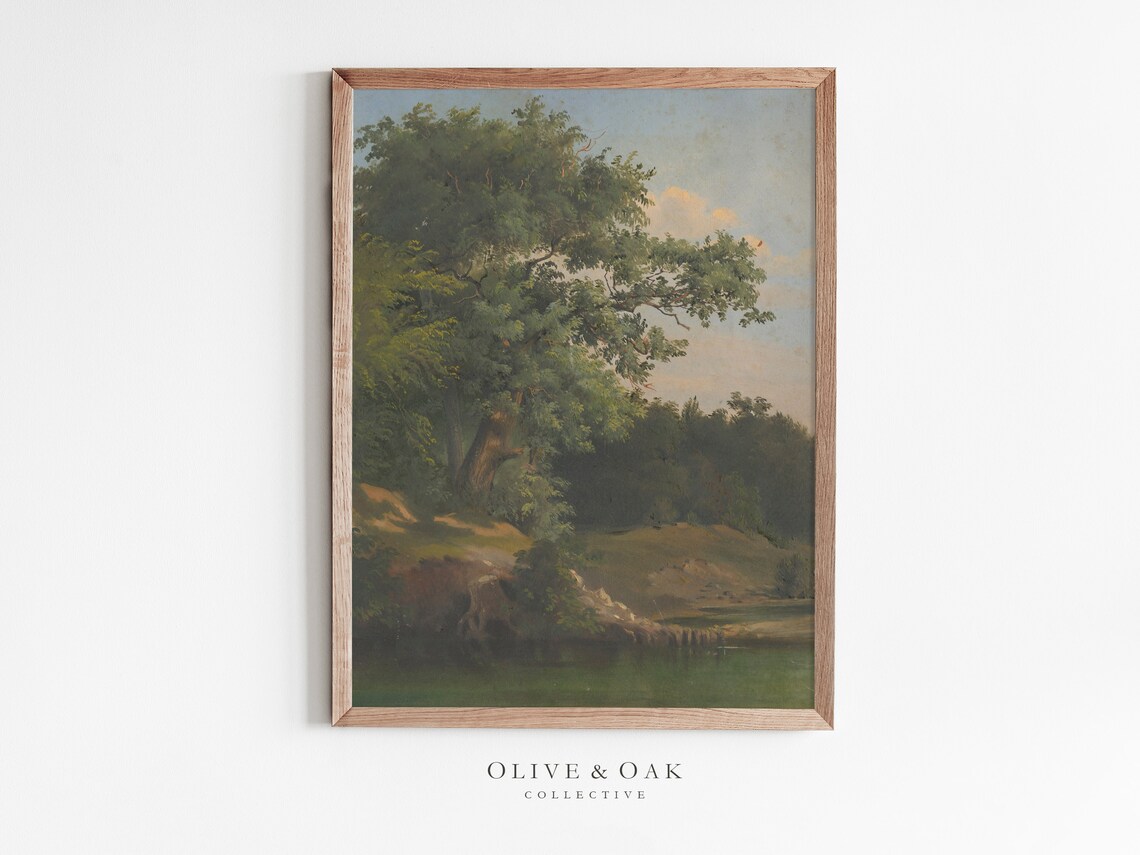 Country Landscape Vintage Tree Painting Art Print