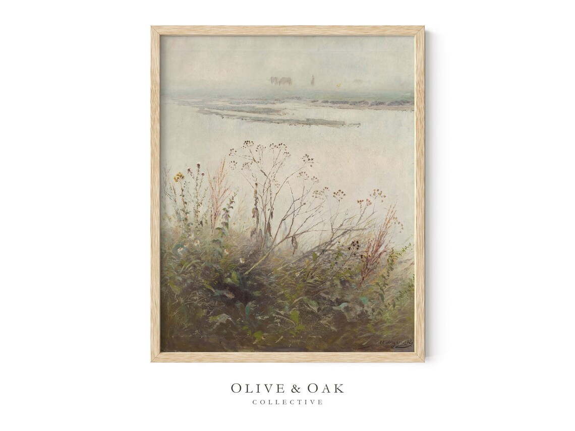 Muted Landscape Painting, Vintage Nature Print - Image 4