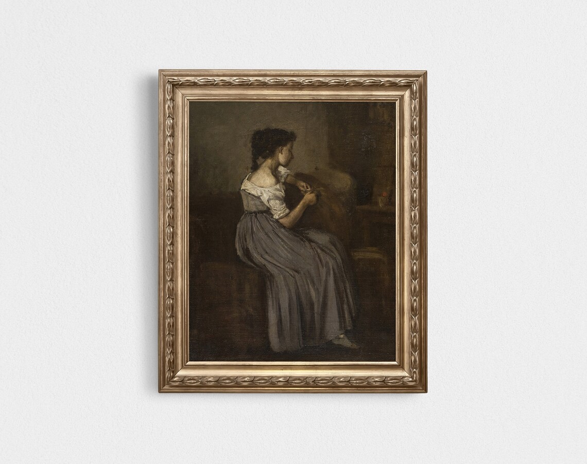 Moody Vintage Portrait Painting, Victorian Art Print - Image 3