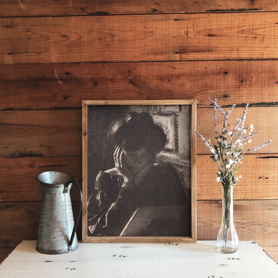 Vintage Portrait of Woman Drawing Sketch, Art Print - Image 3