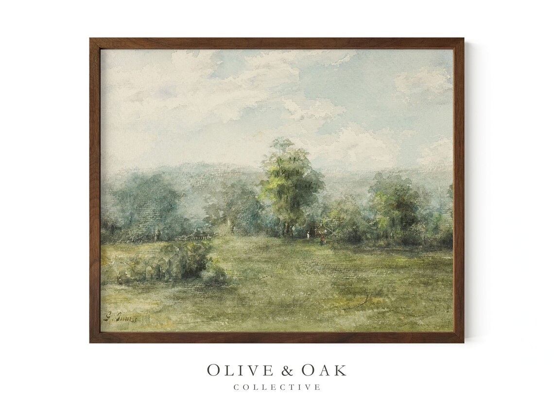 Country Landscape Vintage Art Print, Farmhouse Decor - Image 3