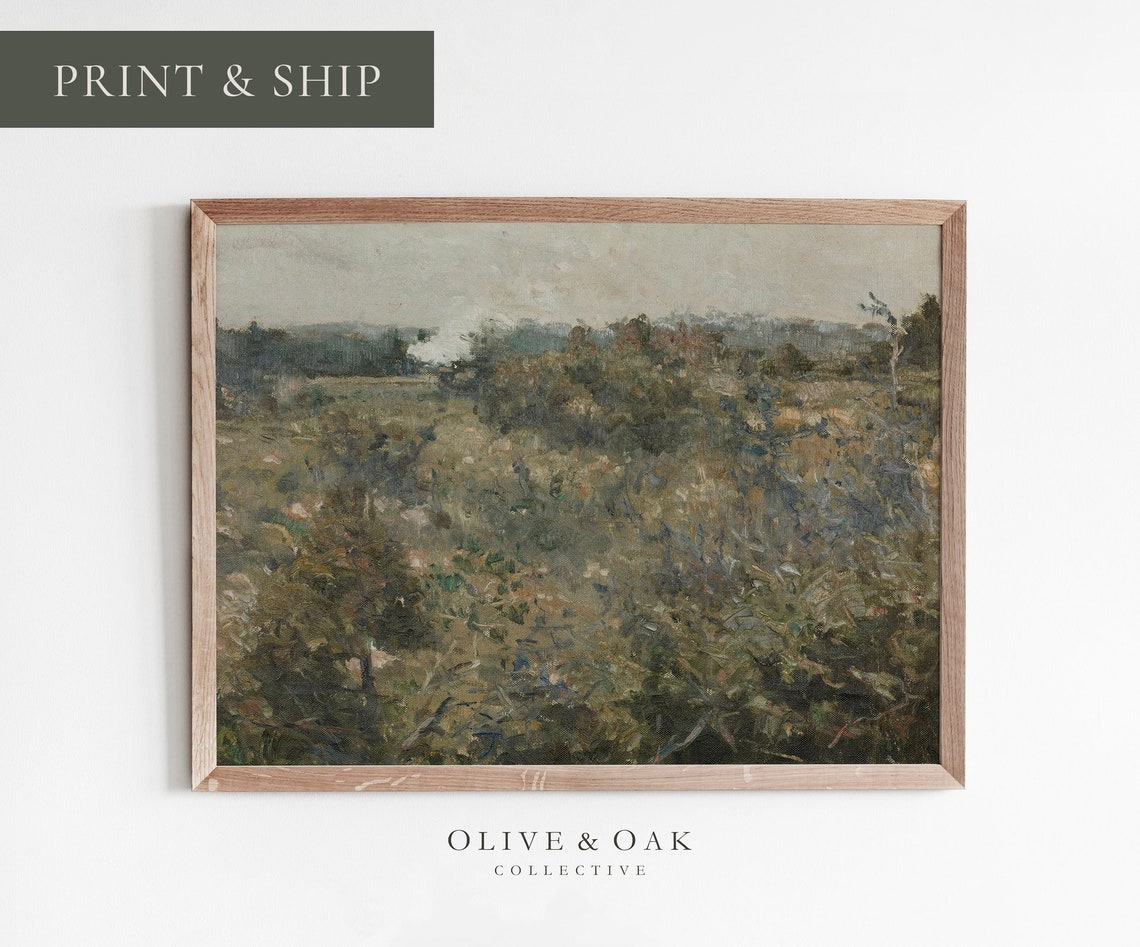 Green Landscape Painting Oil Painting Print Fine Art Print Cottagecore Decor Painting Landscape Painting 156 M
