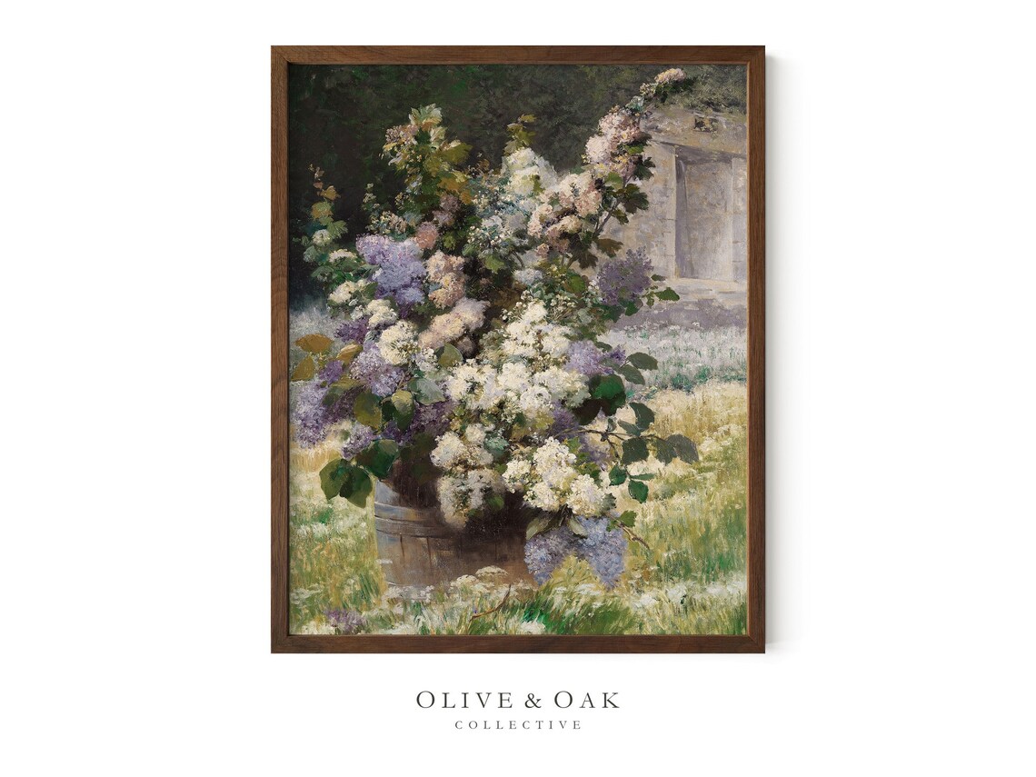 Spring Floral Painting, Vintage Lilac Bouquet - Image 2
