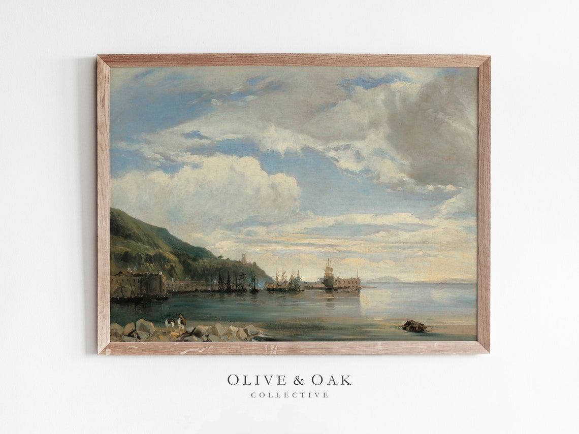 Coastal Landscape Oil Painting, Art Print