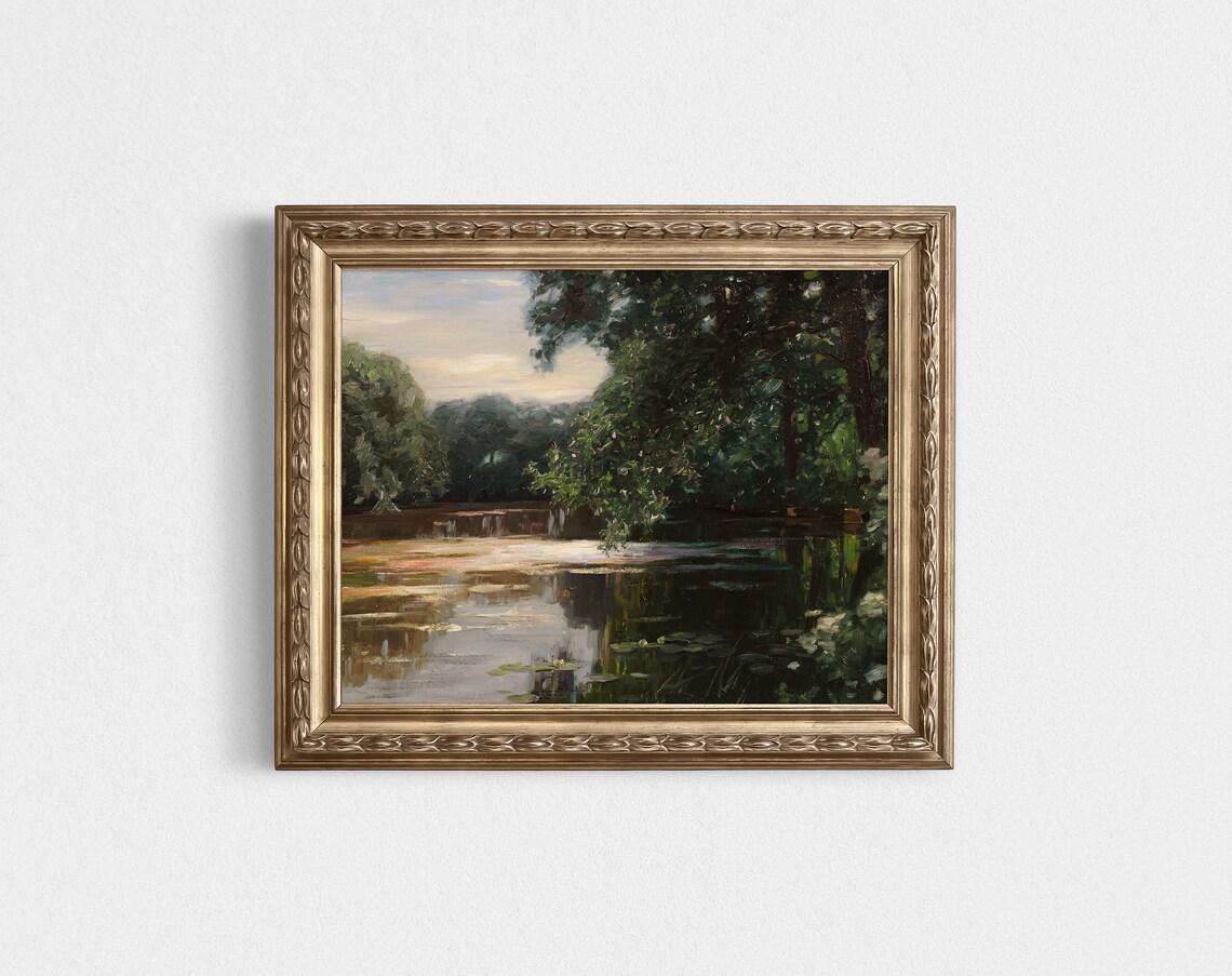 Vintage Oil Painting Spring Landscape Art Print - Image 3