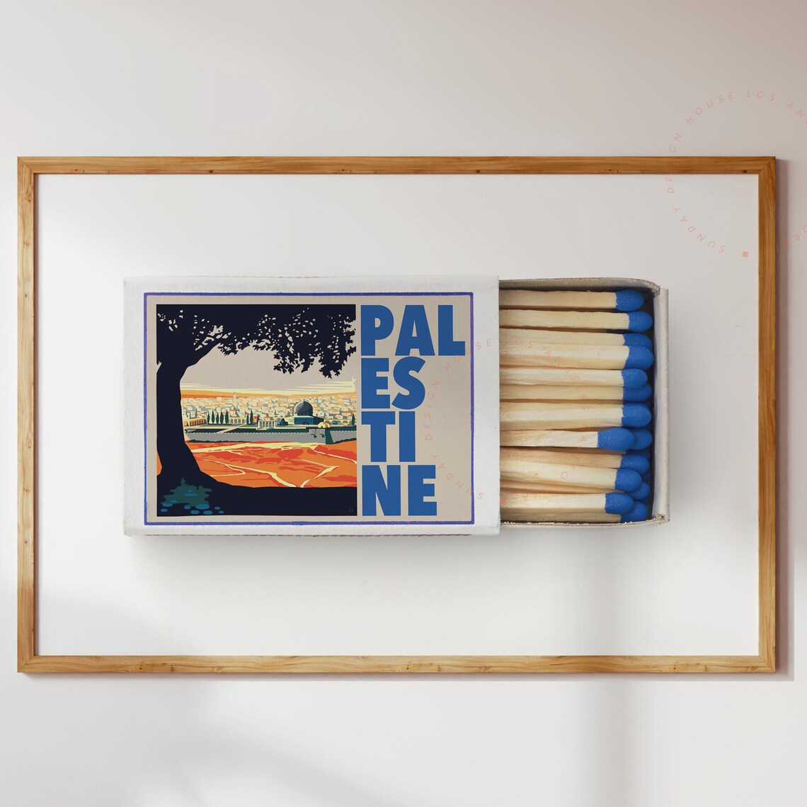 Palestine Vintage Matchbox Style Travel Art Poster Decor Gift