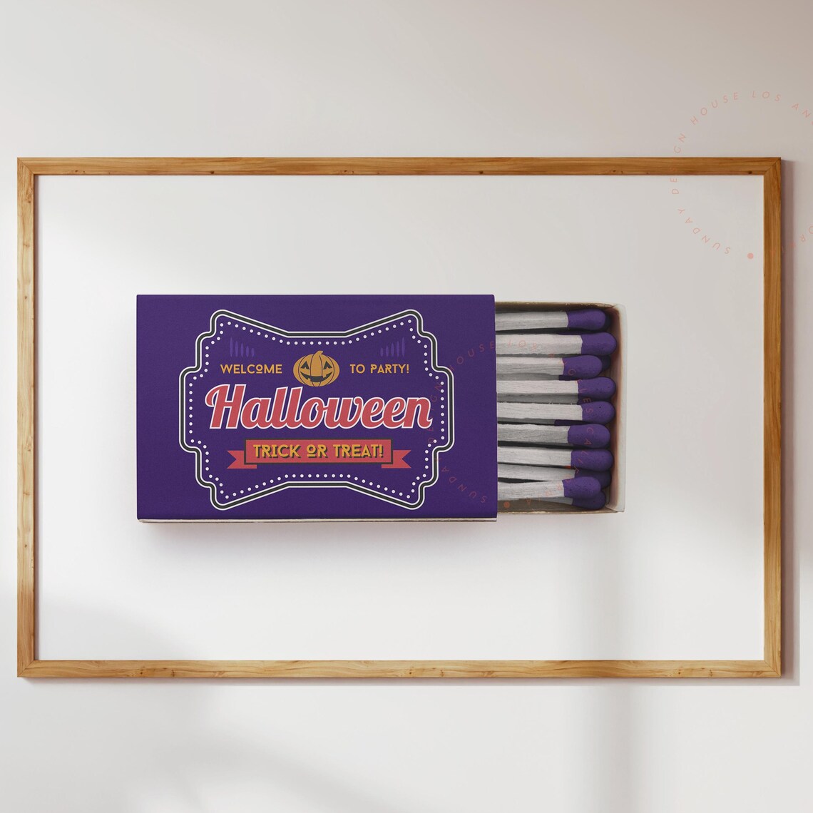 Festive Halloween Trick Or Treat Purple Matchbox Party Decor Poster
