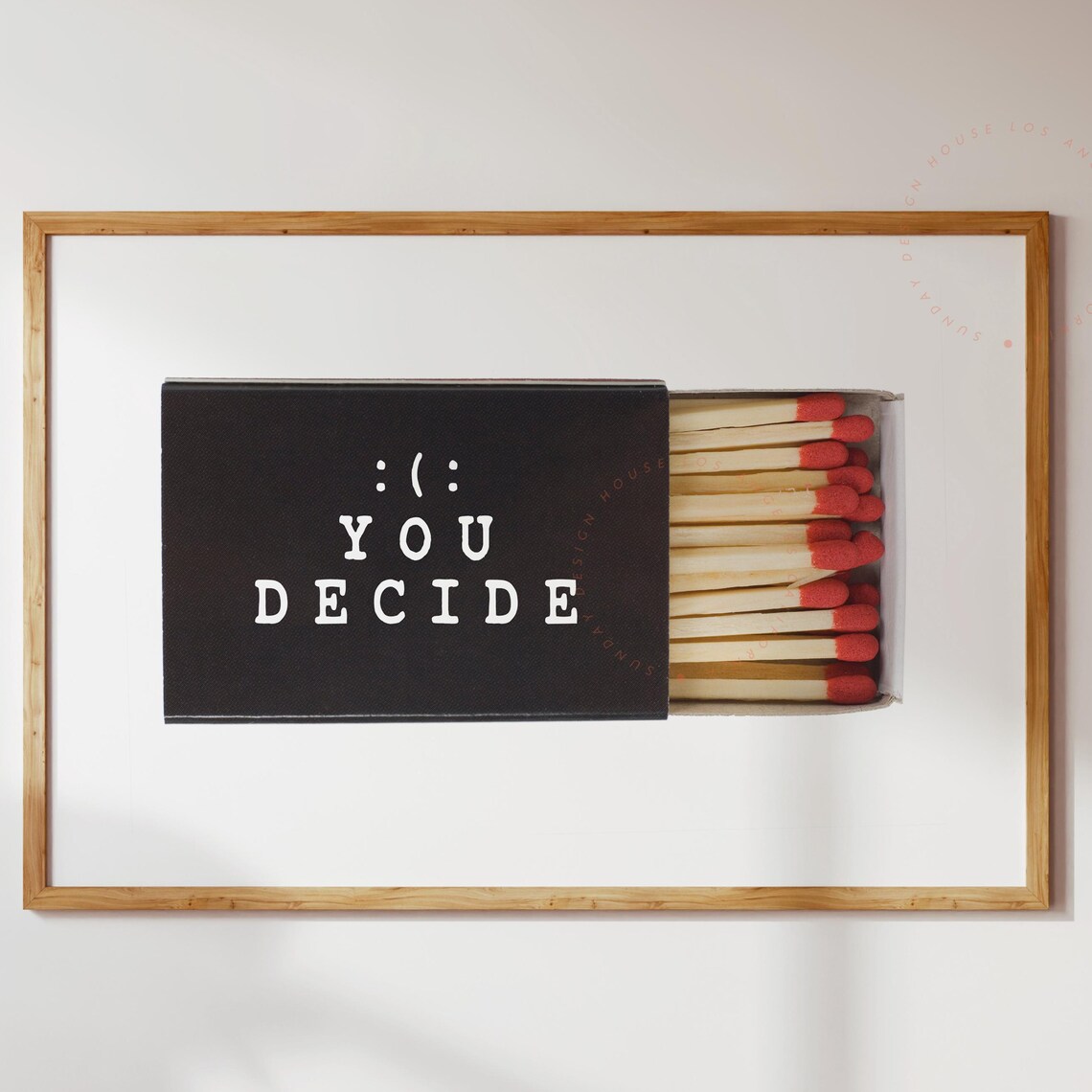 You Decide Matchbox Art Print Black Modern Motivational Quote Wall Decor