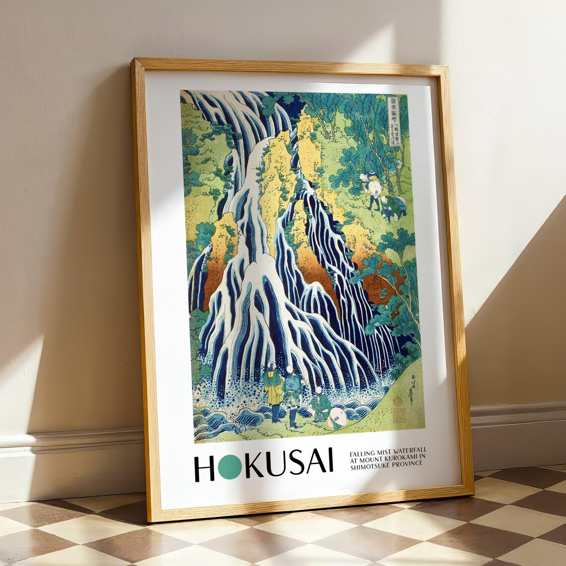 Falling Mist Waterfall, Hokusai Vintage Japan Art Print