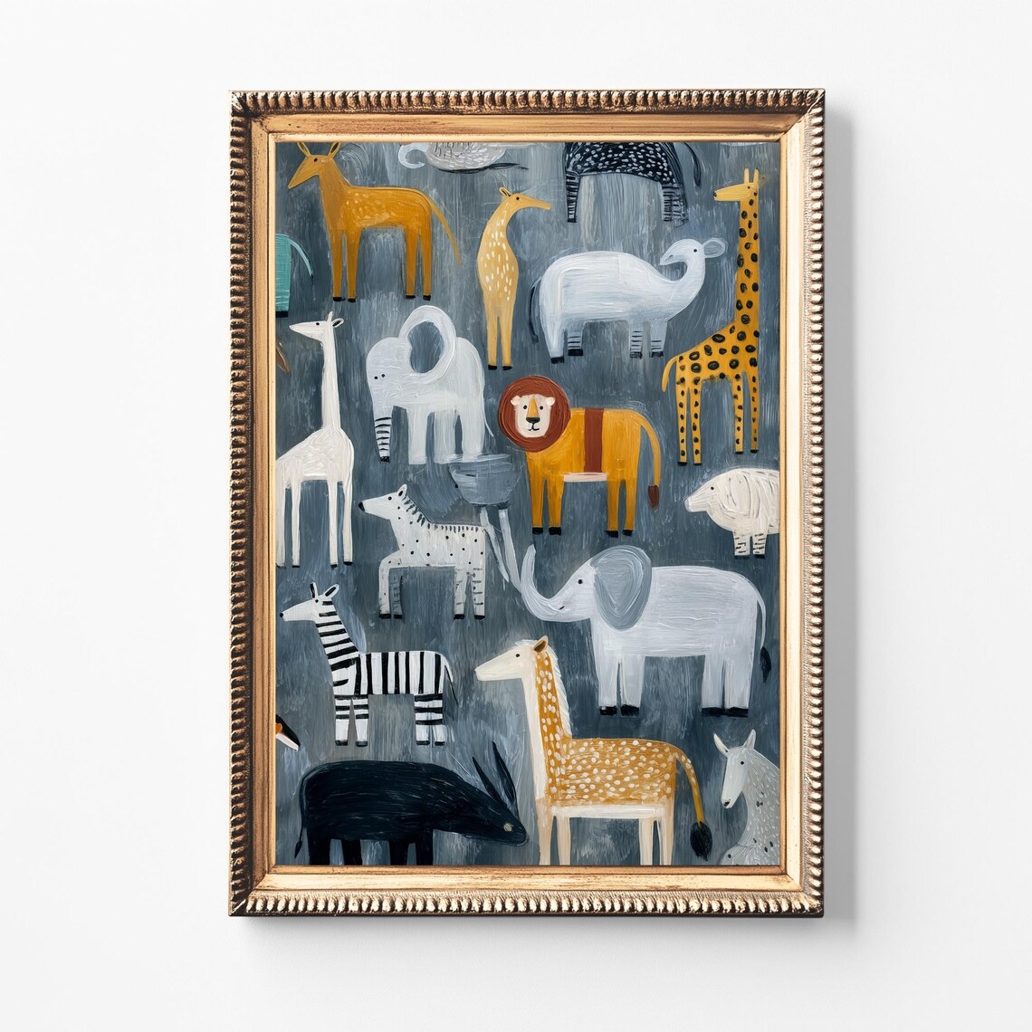 Safari Nursery Art Print, Whimsical Baby Animals