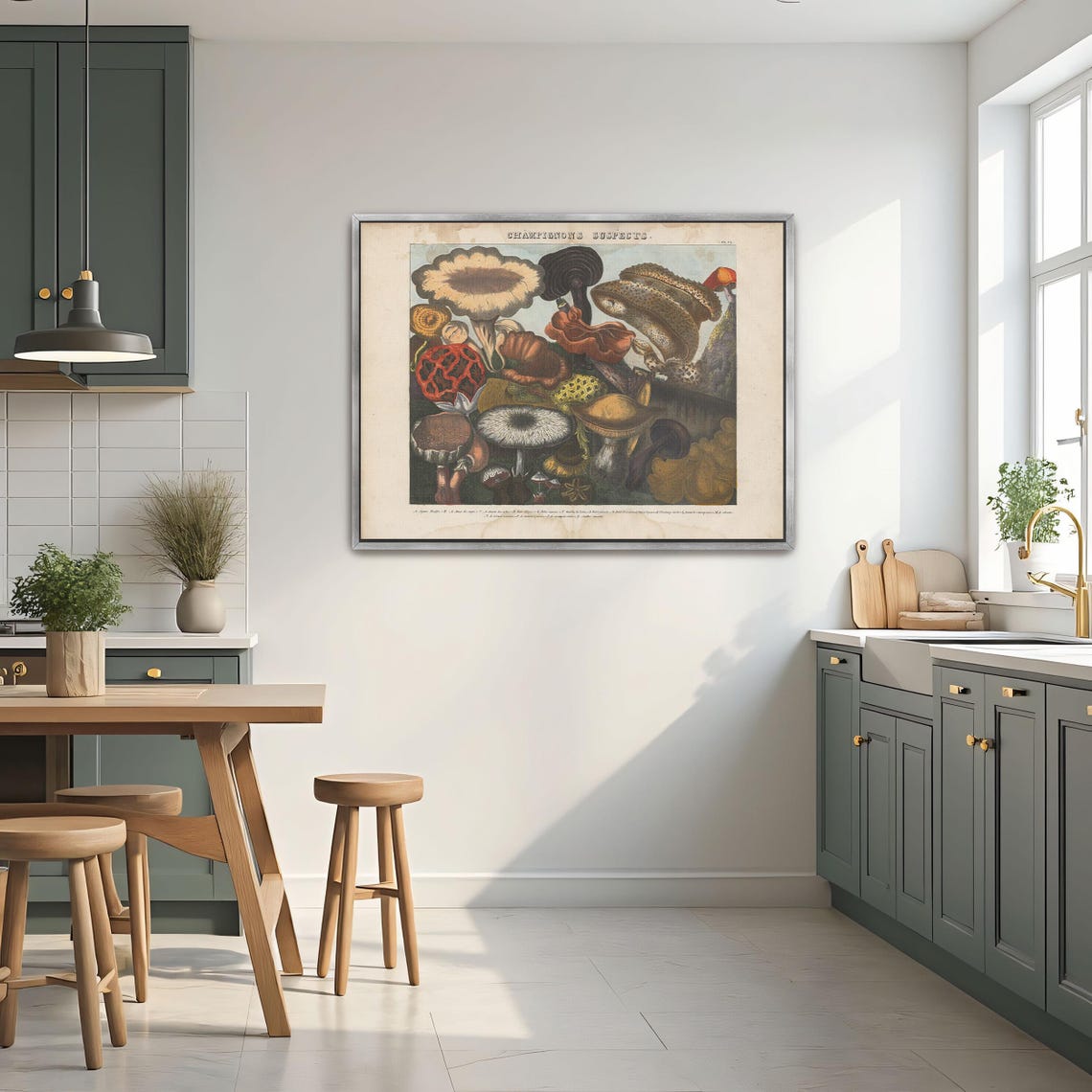 Champignons Suspects Vintage Mushroom Chart Kitchen Art Poster - Image 3