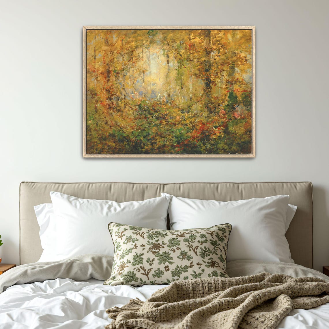 Golden Autumn Forest Dense Foliage Impressionist Scene Poster - Image 5
