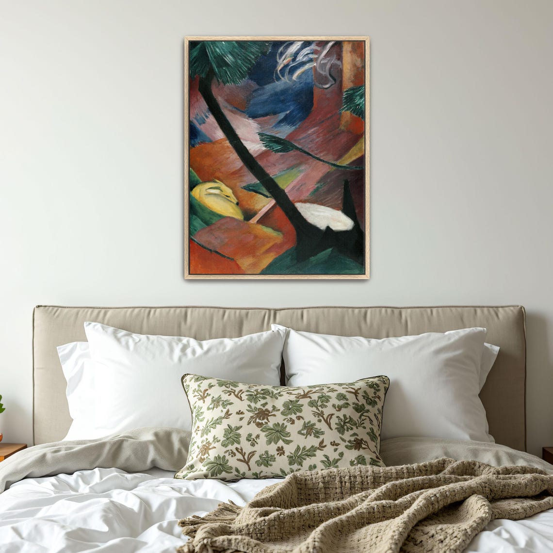 Expressionist Forest Scene With A Resting Deer In Bold Colors Poster - Image 4