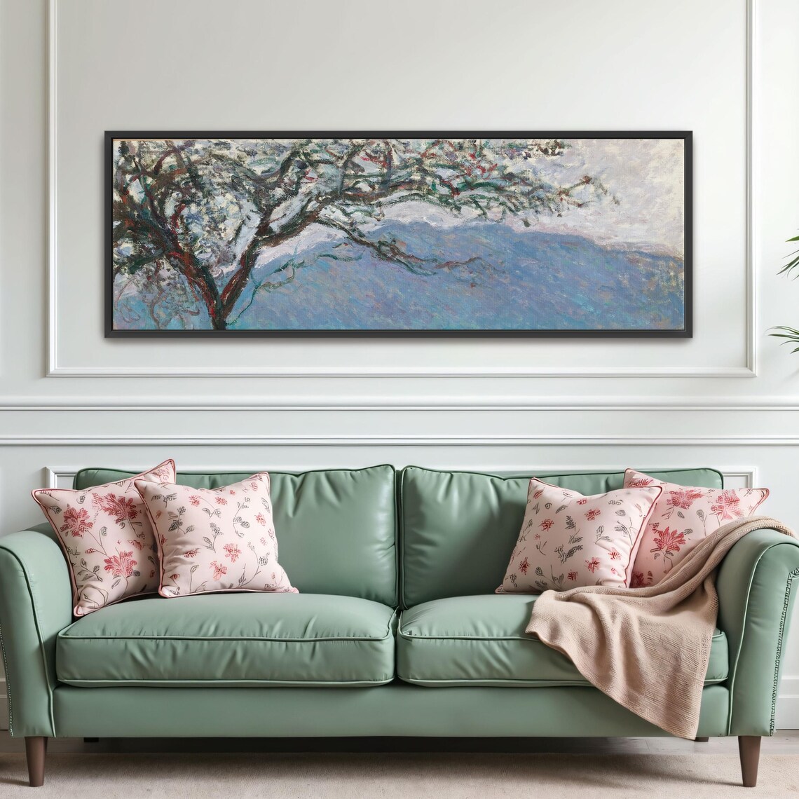 Impressionist Blossoming Tree Above Blue Mountain Haze Poster - Image 2