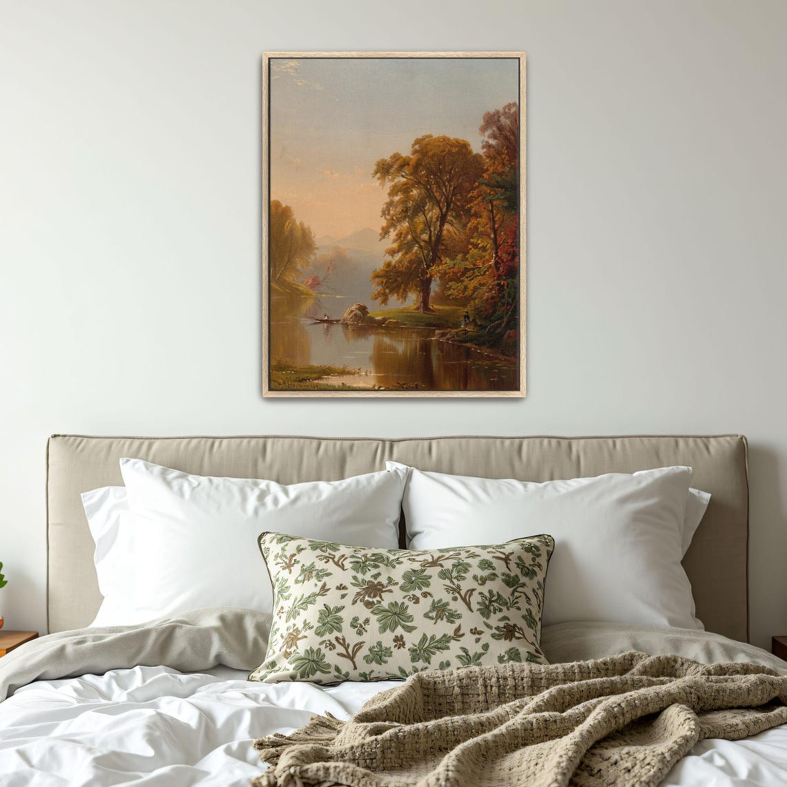 Autumn River Scene With Boat and Golden Trees Vintage Poster - Image 5