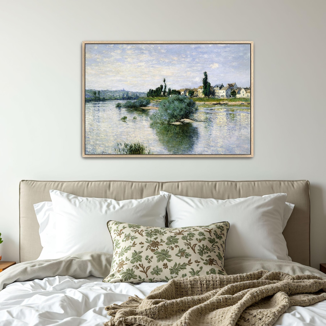 Claude Monet River Scene With Village Houses Signed 1880 Print - Image 4