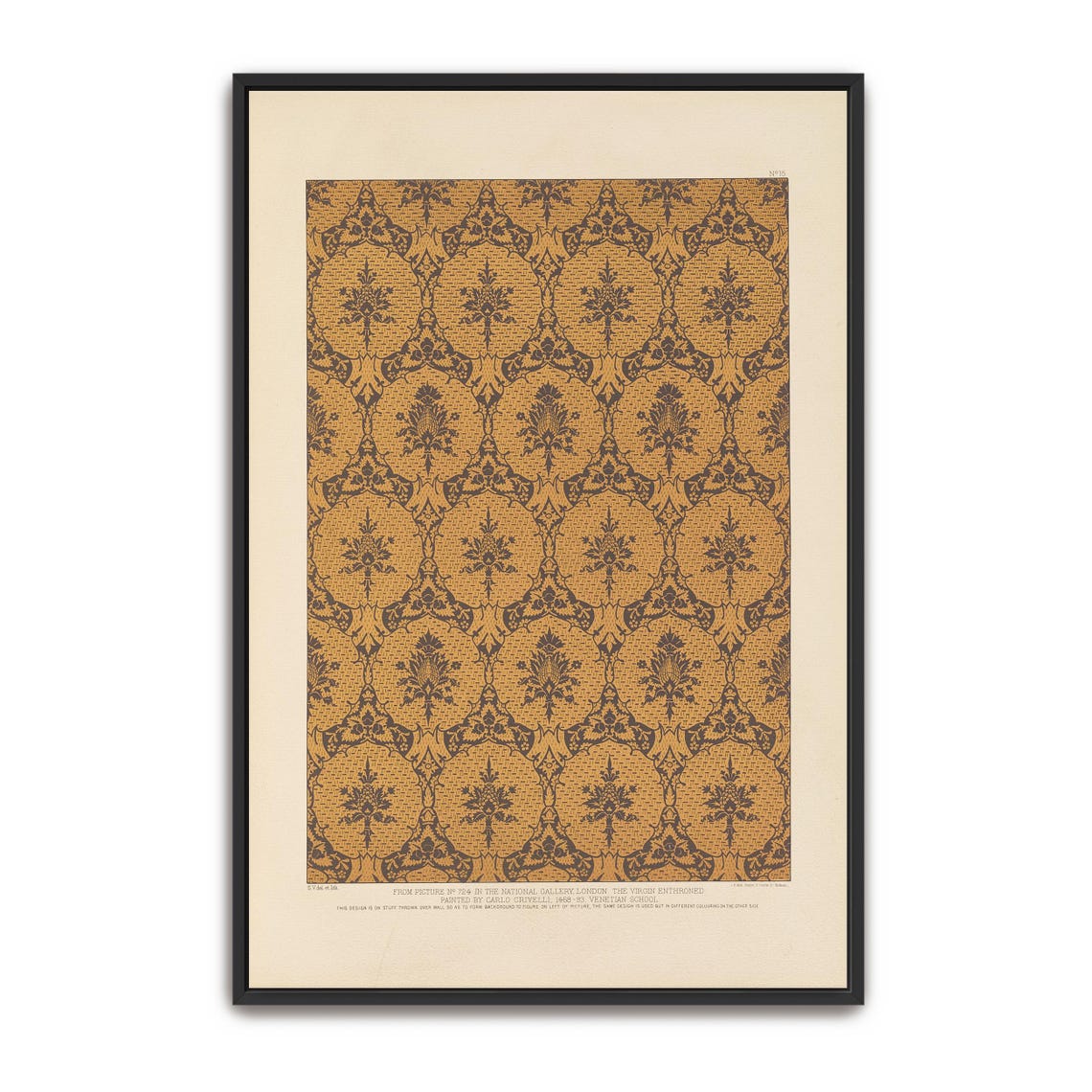 Gold And Brown Damask Pattern From A Carlo Crivelli Painting Poster