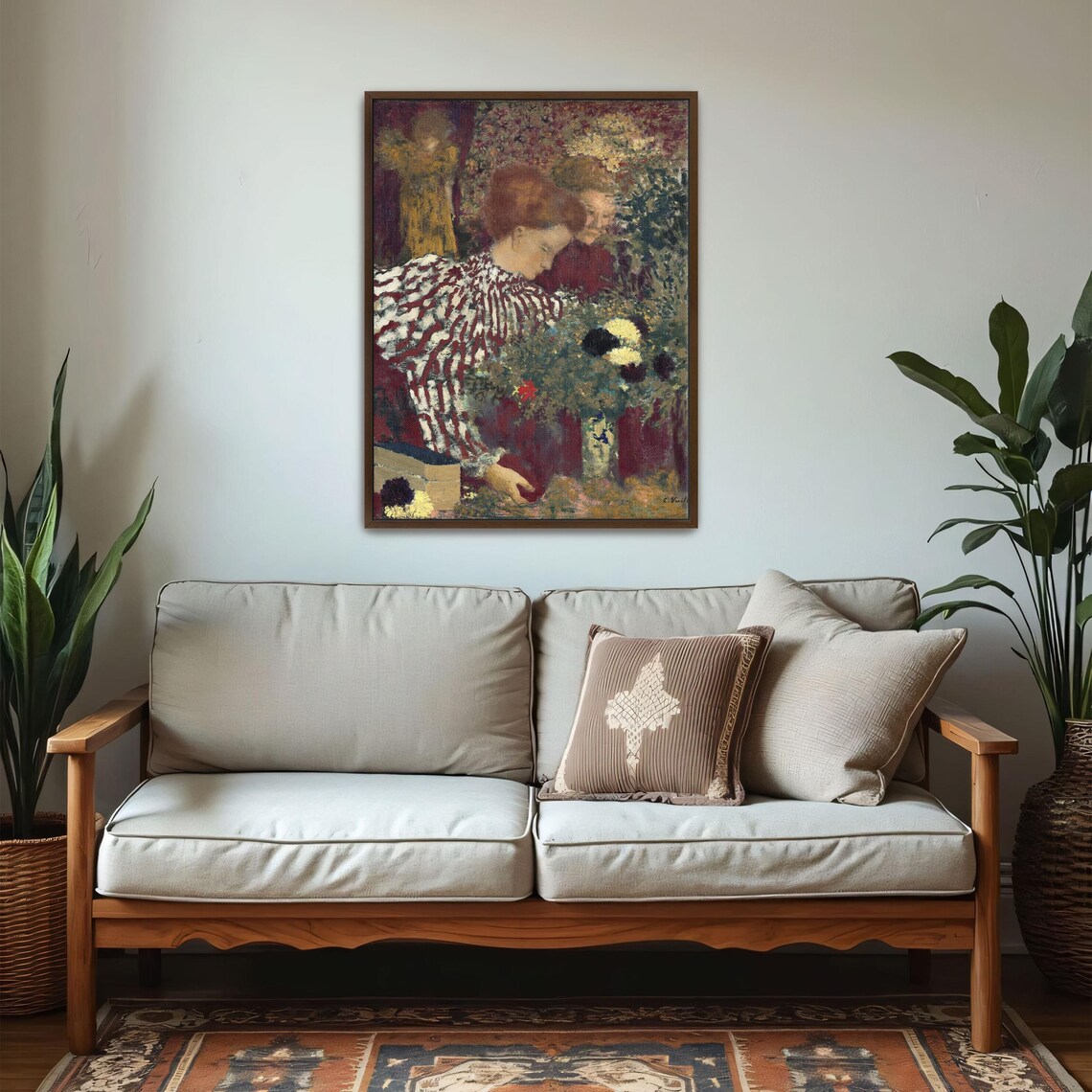 Two Women With Flowers Post Impressionist Garden Scene Poster - Image 5