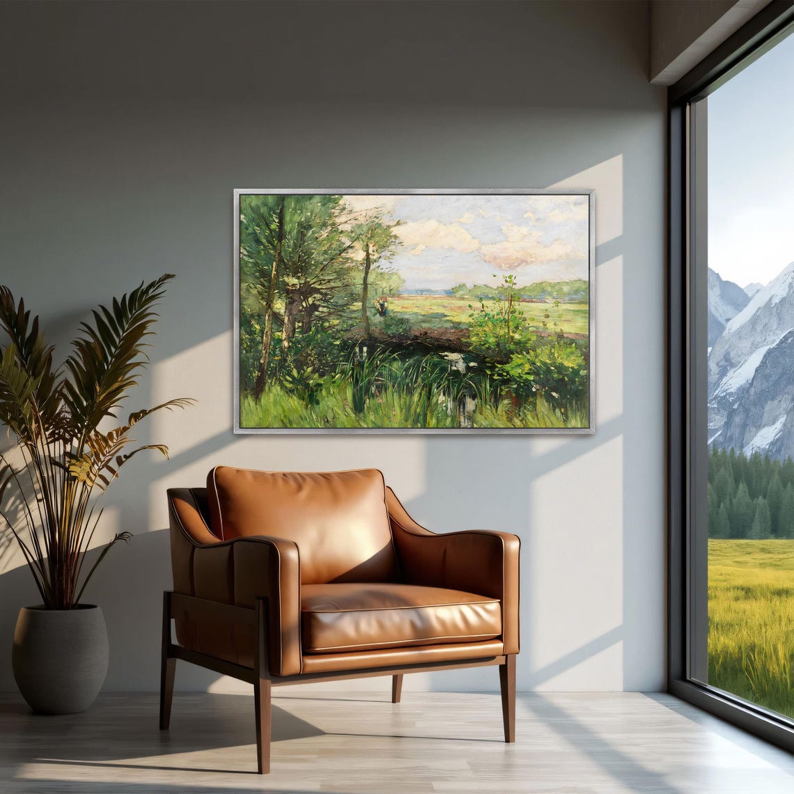 Forest Stream Landscape With Lush Green Banks and Trees Poster - Image 2