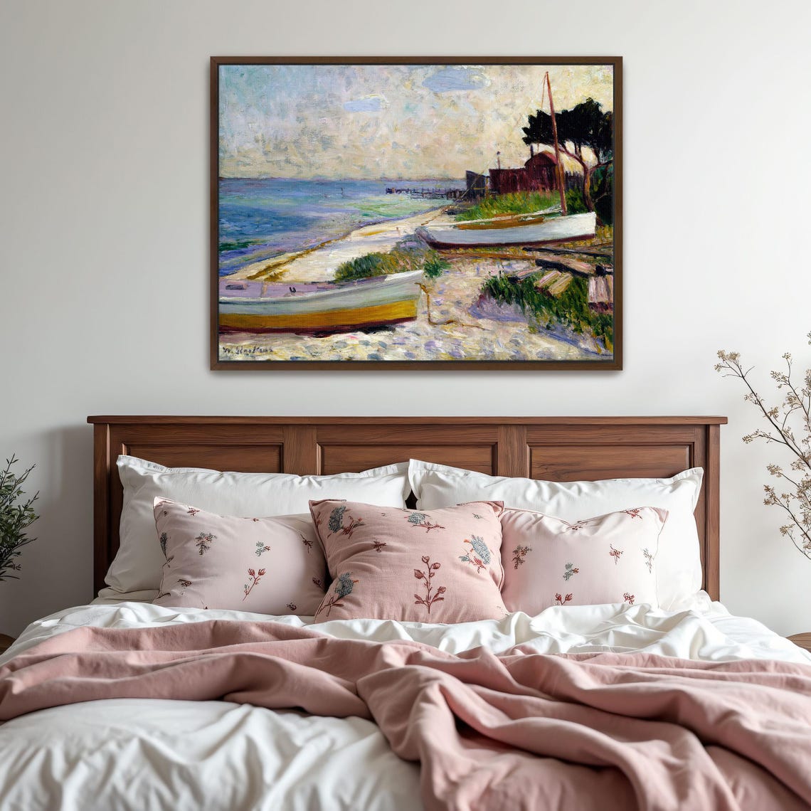 Two Boats Resting On A Sandy Beach Impressionist Coastal Poster - Image 5