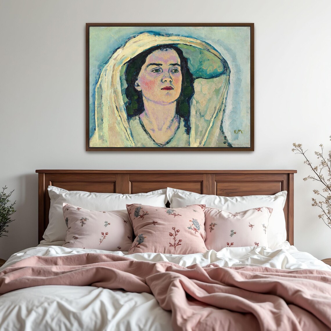 Woman in a Large White Hat Expressionist Portrait Oil Painting Poster - Image 6