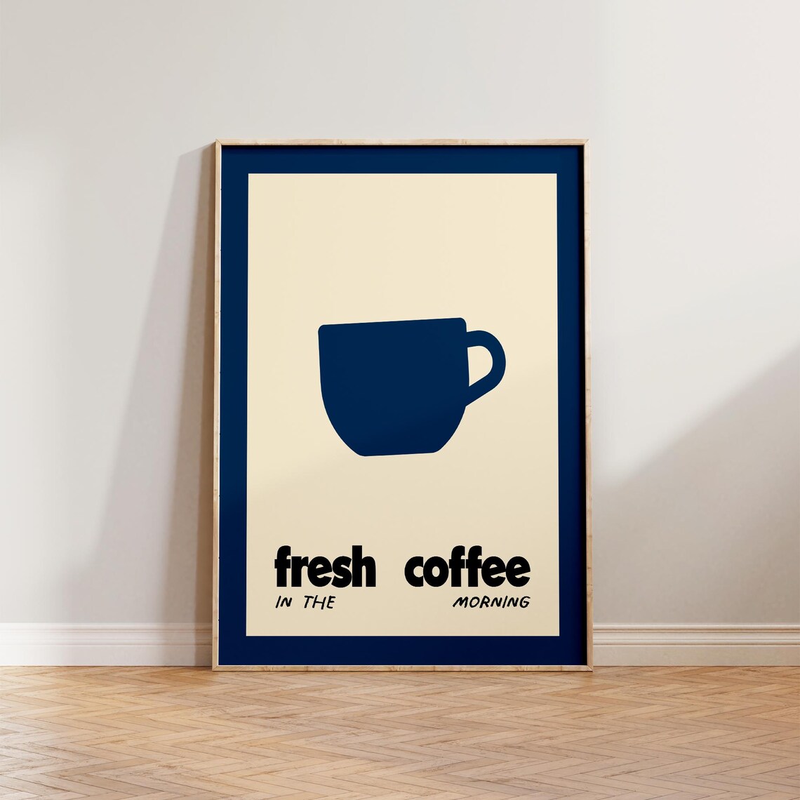 Retro Coffee Kitchen Print, Mid-Century Modern Cafe Poster