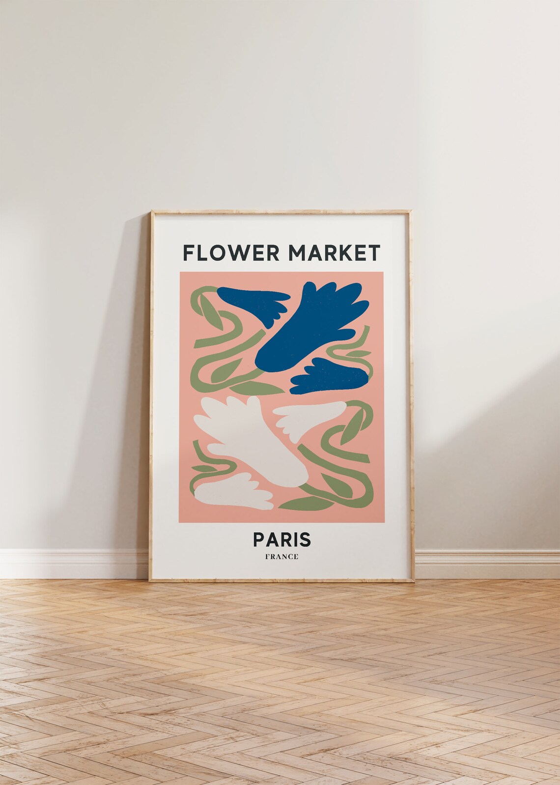 Flower Market Paris France Matisse Style Abstract Floral Poster