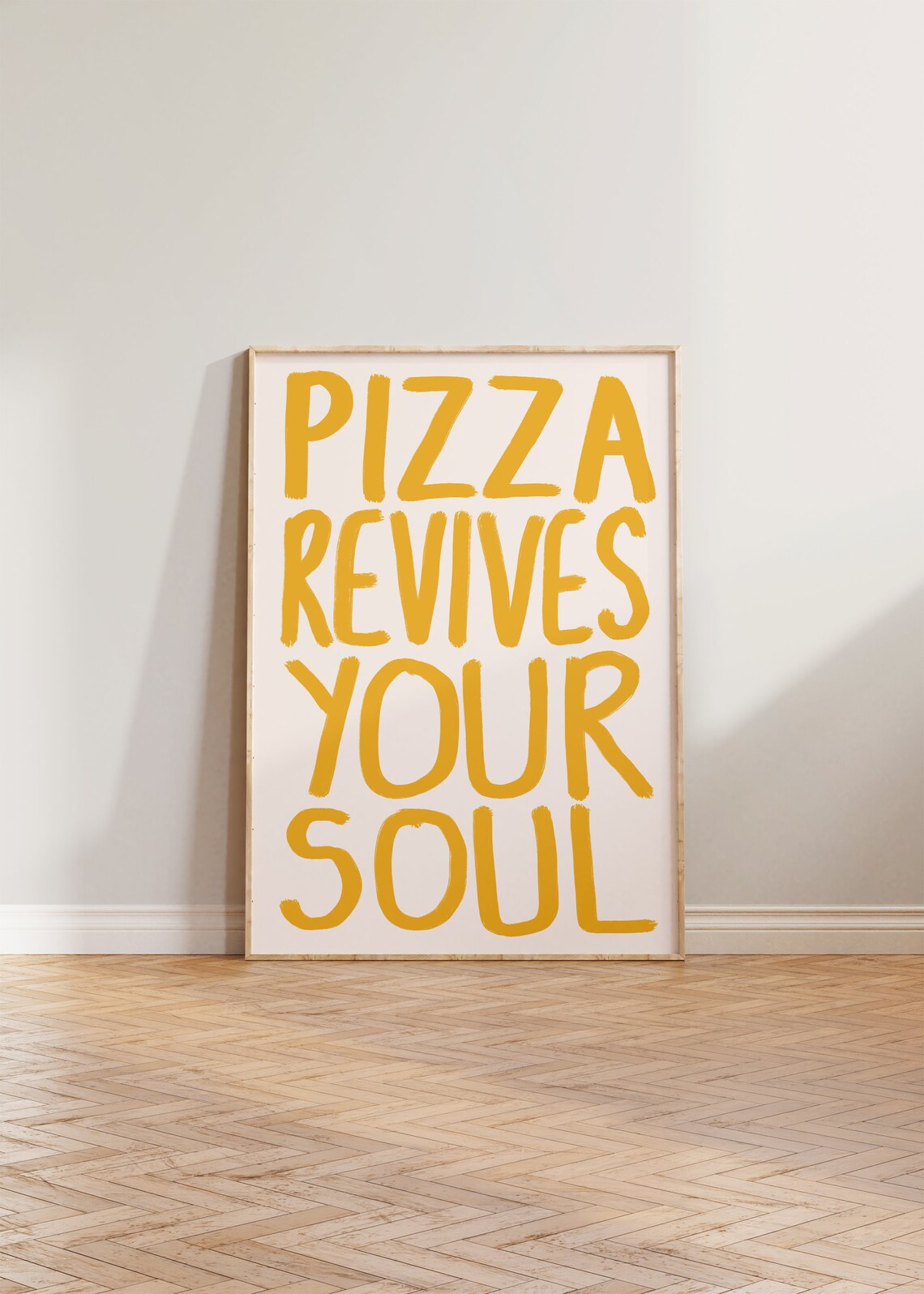 Pizza Kitchen Wall Art Print, Funny Italian Food Decor