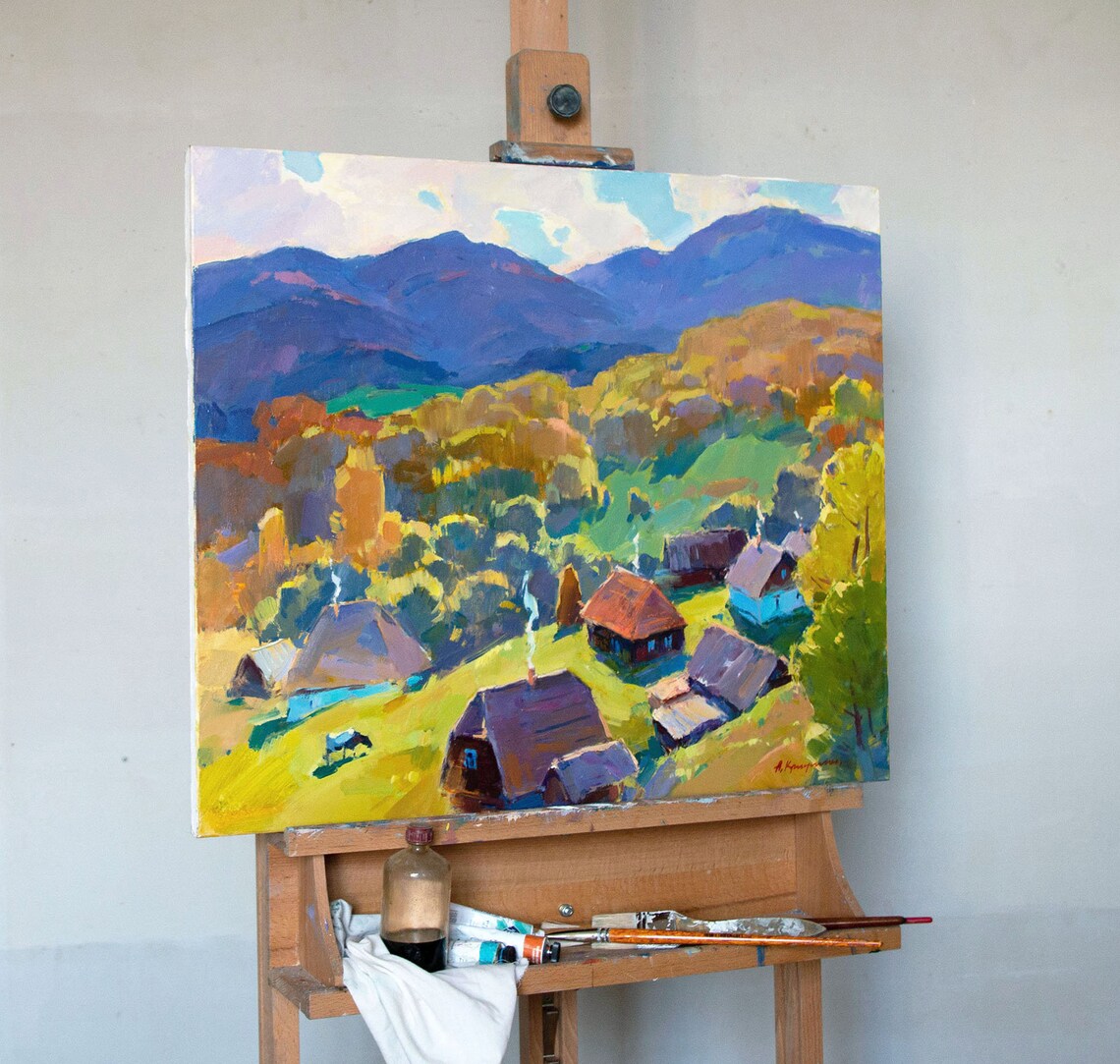 Golden Autumn In Ukrainian Mountain Village Landscape - Image 2