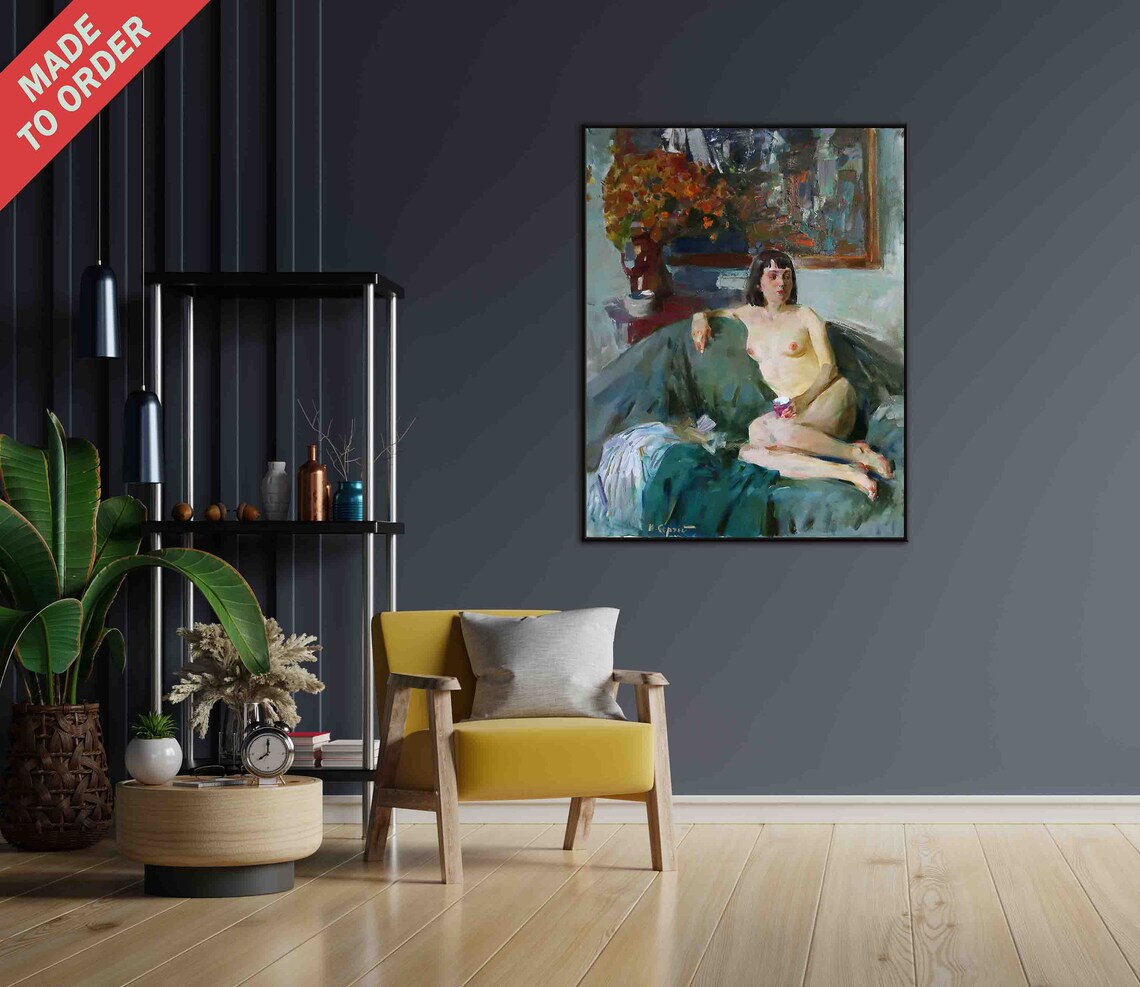 Nude Impressionism Painting, Oil Portrait of Woman - Image 2