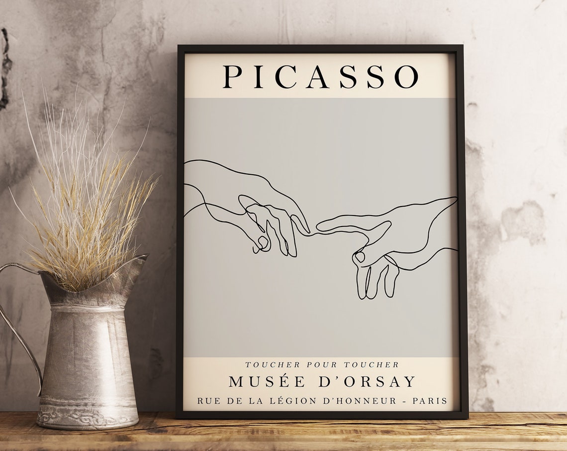 Picasso Musee d'Orsay Line Art Reaching Hands Exhibition Poster - Image 3