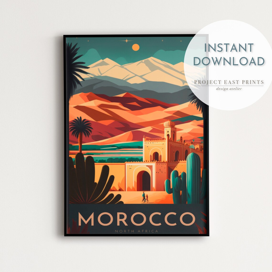 Morocco Travel Poster, World Cultural Art Print