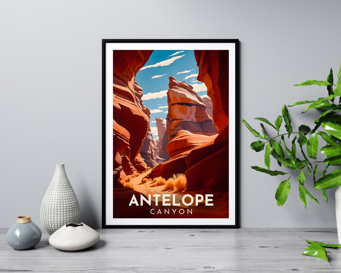 Retro Travel Poster of Antelope Canyon - Image 2