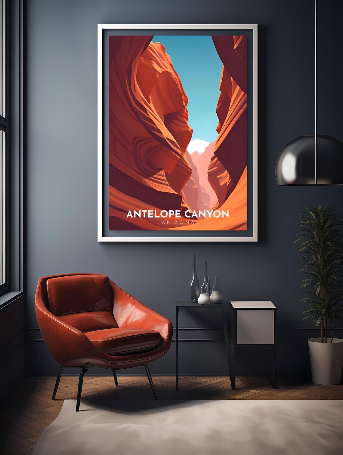 Antelope Canyon Arizona Slot Canyon Red Rock Desert View Poster - Image 2