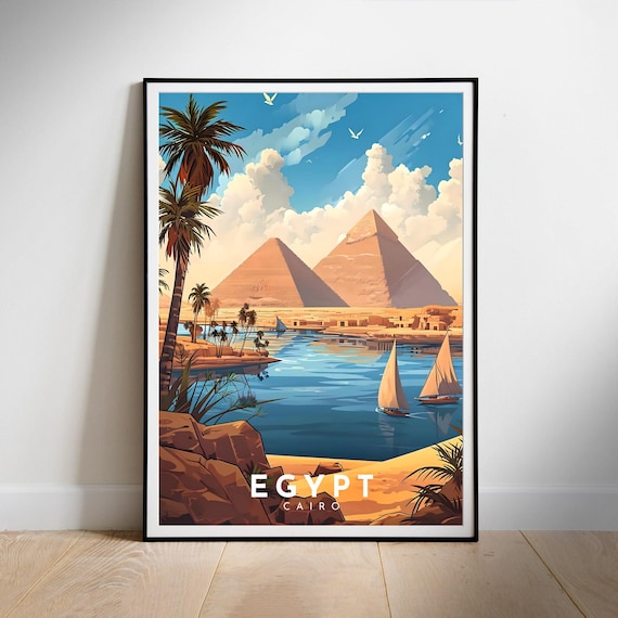 Egypt Travel Poster, Cairo Travel Poster Print