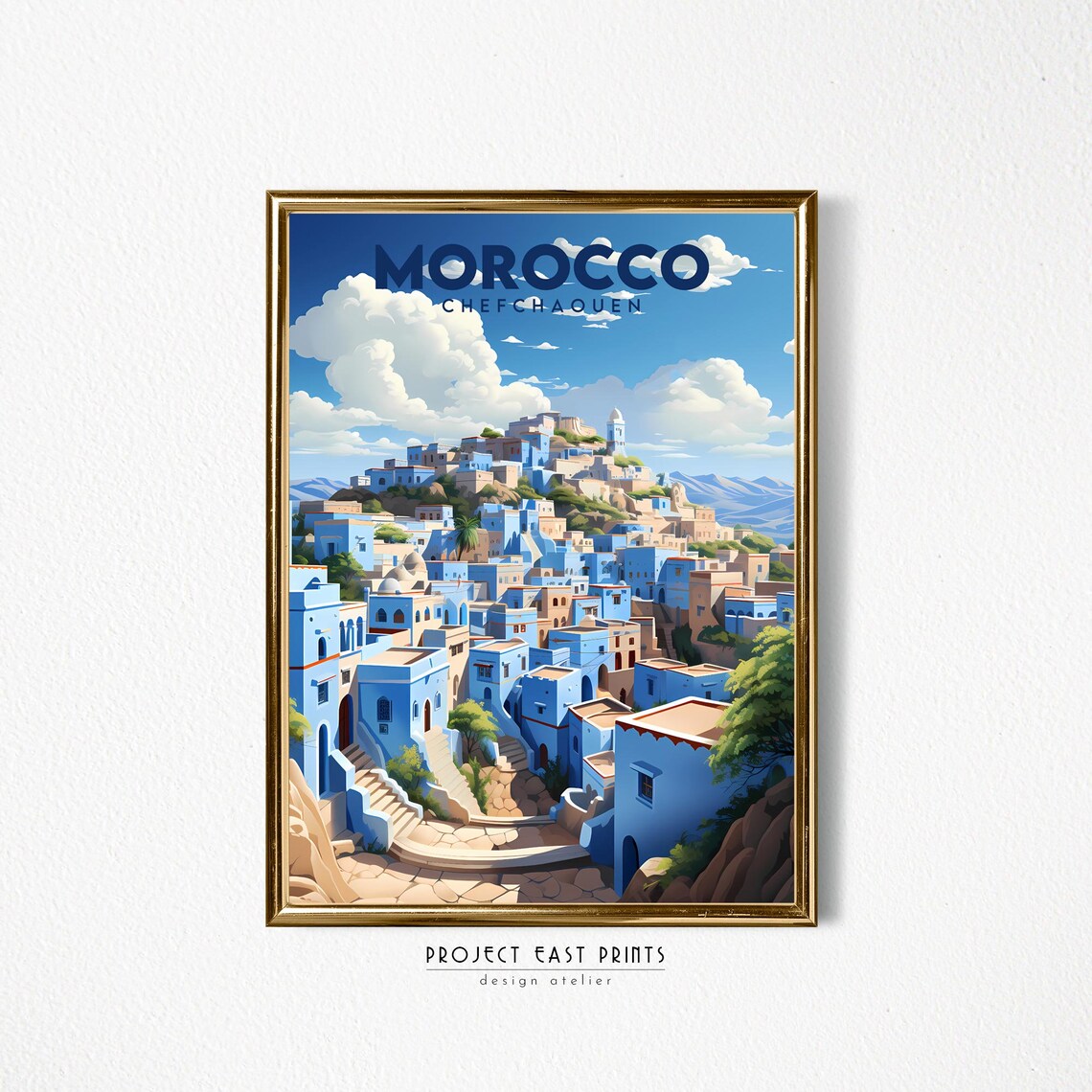 Morocco Travel Print Chefchaouen Retroinspired Poster For Instant Home Decor Wall Art - Image 2