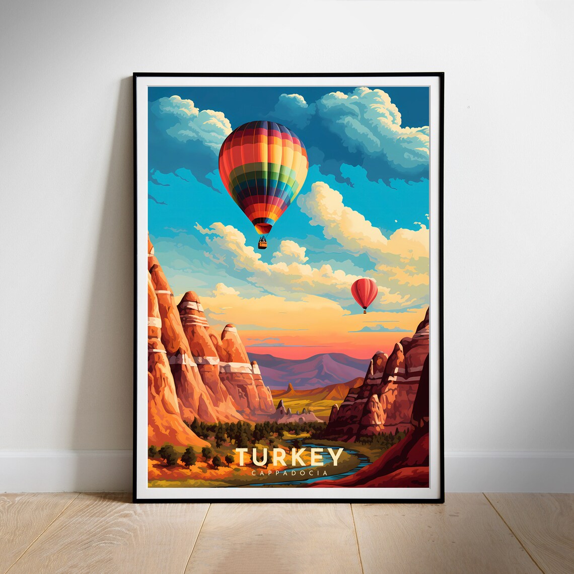 Turkey Travel Poster, Cappadocia Art Print