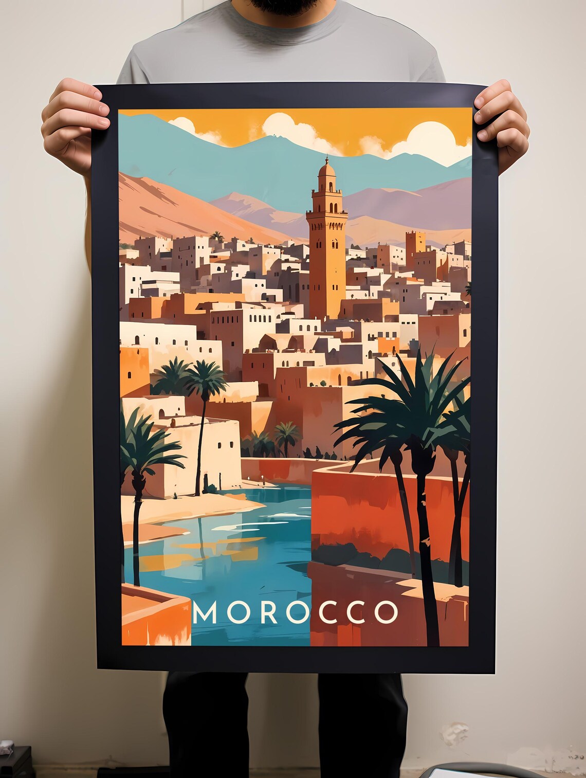 Morocco Travel Poster Printable Wall Art Instant Hanging Decor New Home Gift