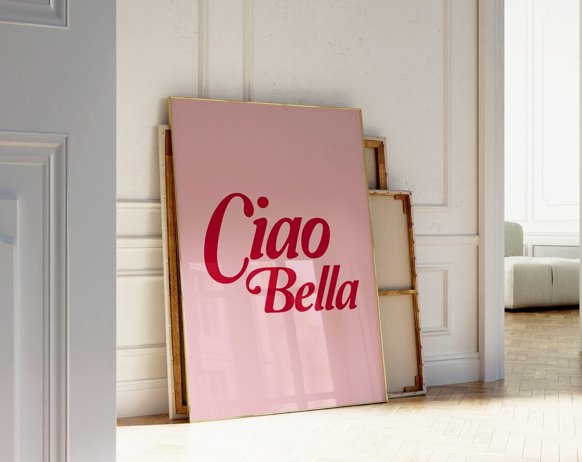 Ciao Bella Retro Italian Quote Art Print - Image 3