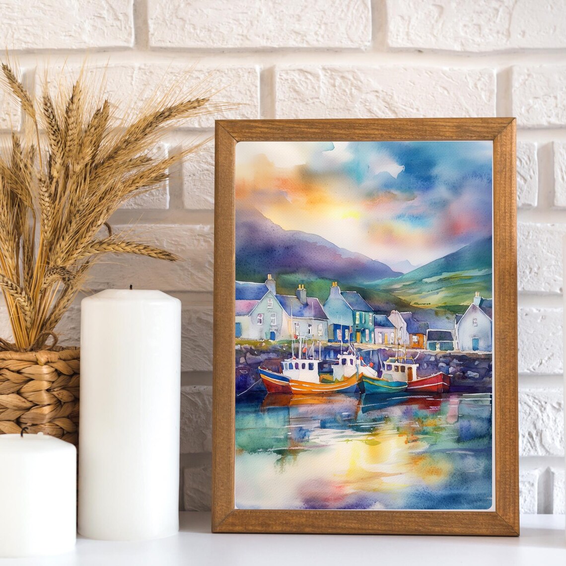 Dingle, Ireland Watercolor Harbor Scene Art Print - Image 3
