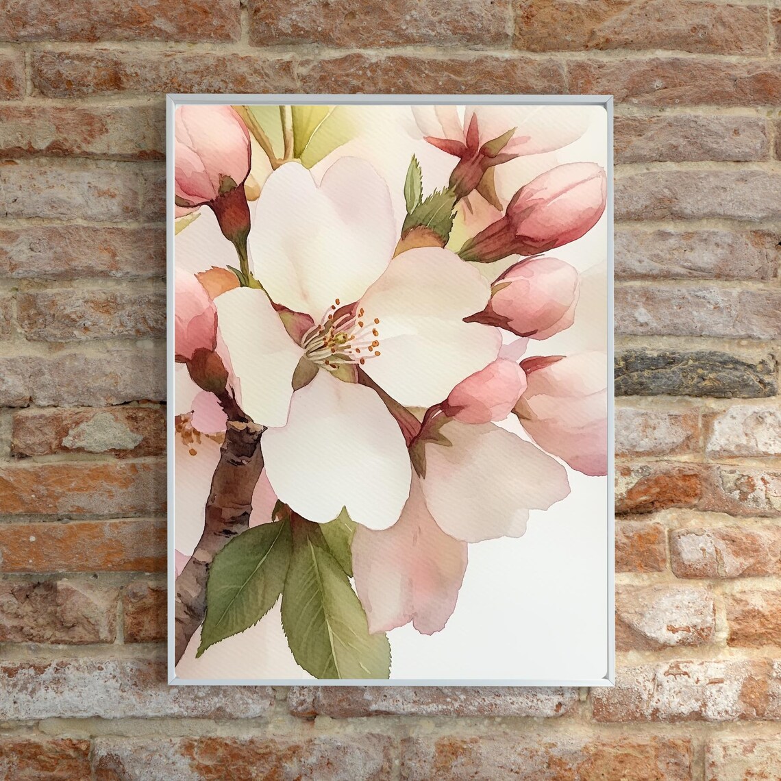 Pink Cherry Blossom Branch Watercolor Botanical Floral Poster - Image 6