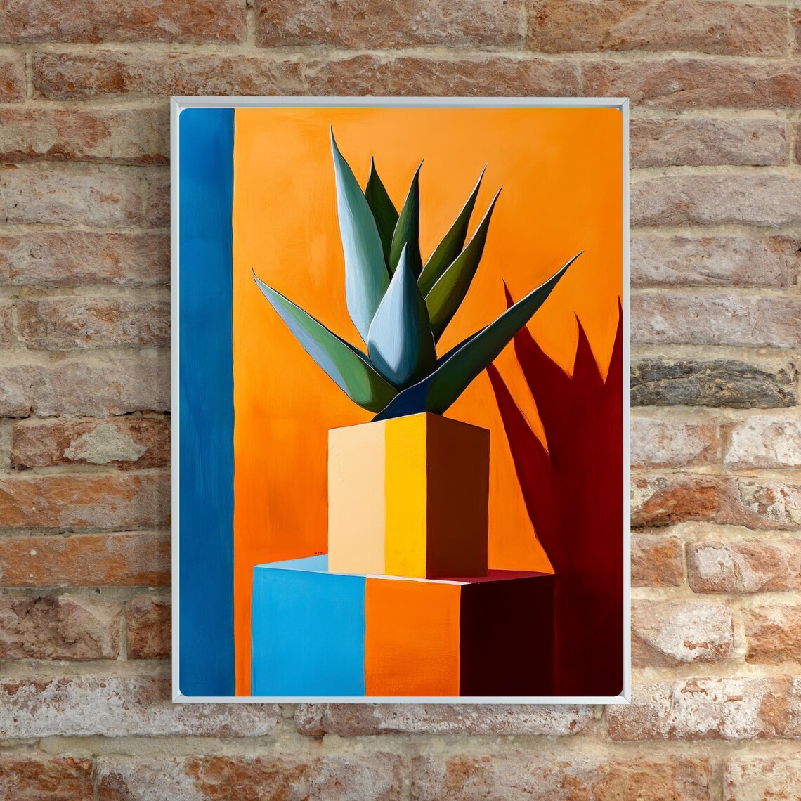 Abstract Geometric Agave Plant Bold Modern Southwest Art Poster - Image 6