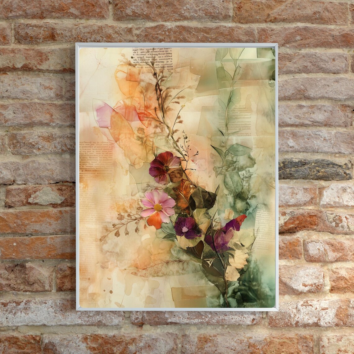Vintage Pressed Flower Botanical Collage Art Print - Image 6