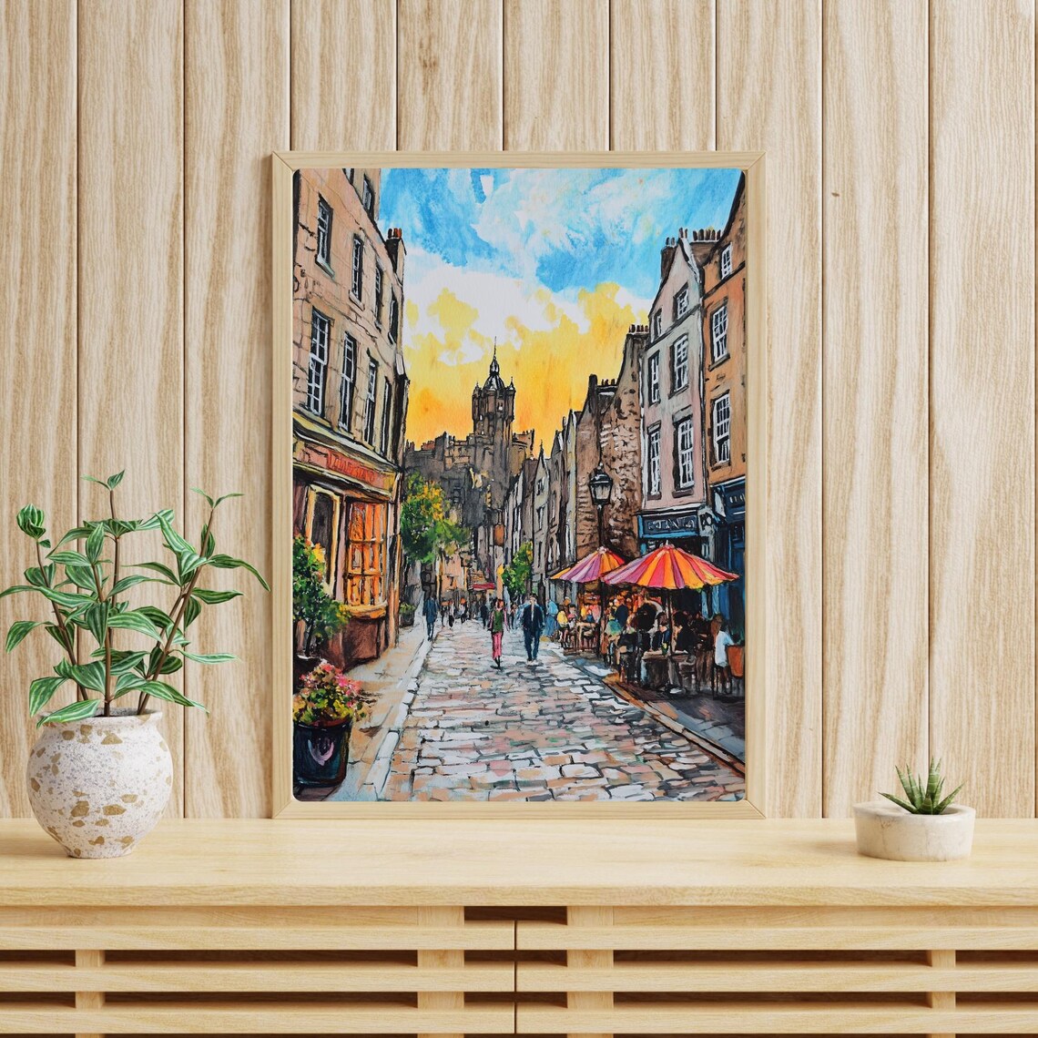 Royal Mile Edinburgh Watercolor Travel Poster - Image 3
