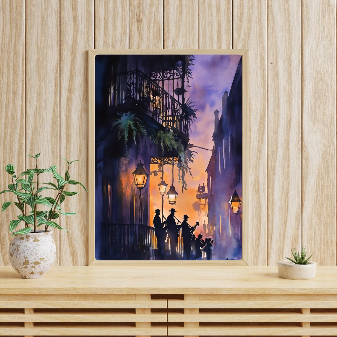 New Orleans Jazz, French Quarter Watercolor Art Print - Image 3