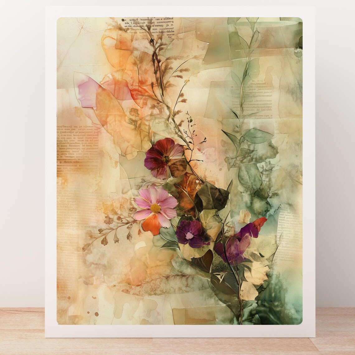 Vintage Pressed Flower Botanical Collage Art Print - Image 5