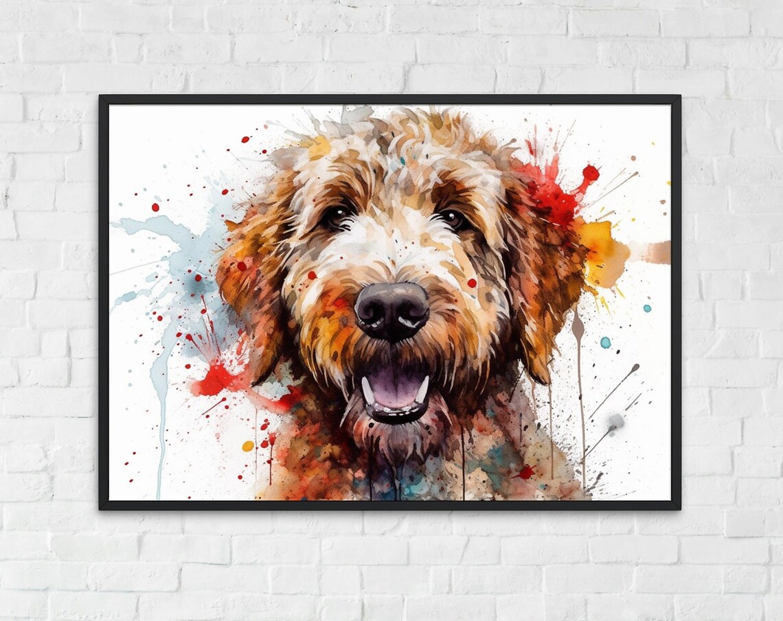 Goldendoodle and Red Labradoodle Watercolor Art Print