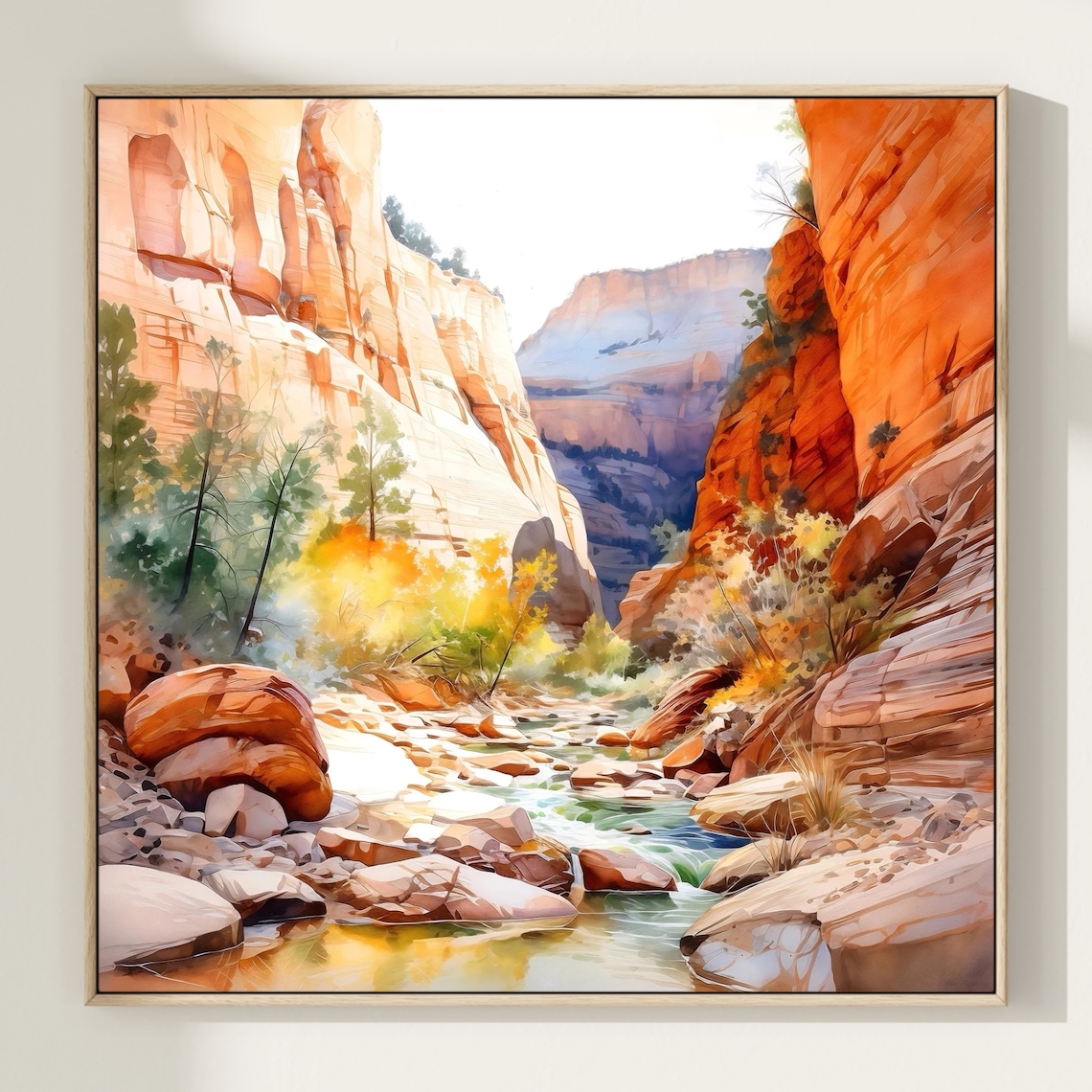 Zion National Park Travel Poster, Watercolor