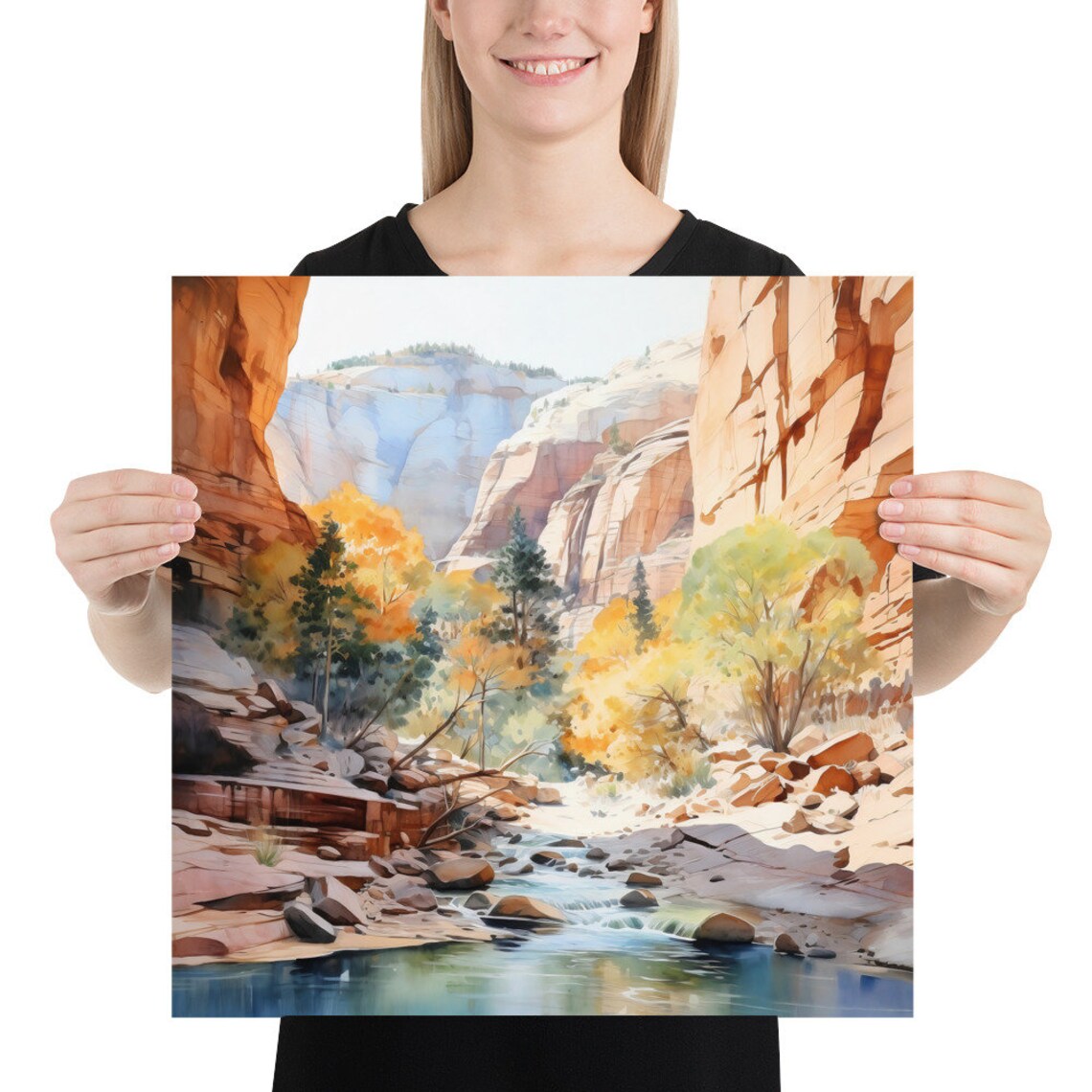 Zion National Park Watercolor, Art Print - Image 3
